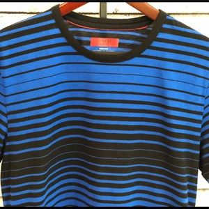 Alfani Black & Blue Striped Slim Fit Shirt